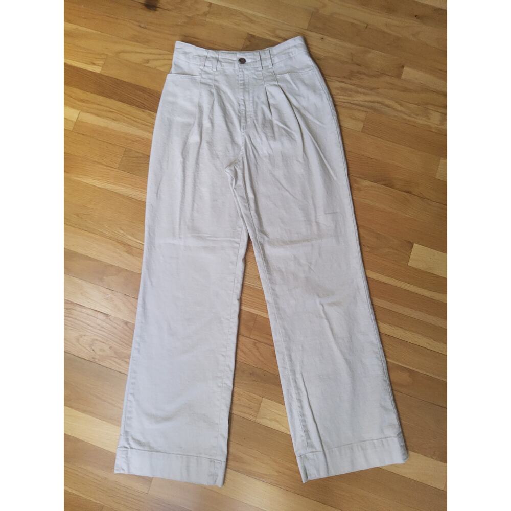 Avec Les Filles Pants Womens XS High Rise Pleated Wide Leg
